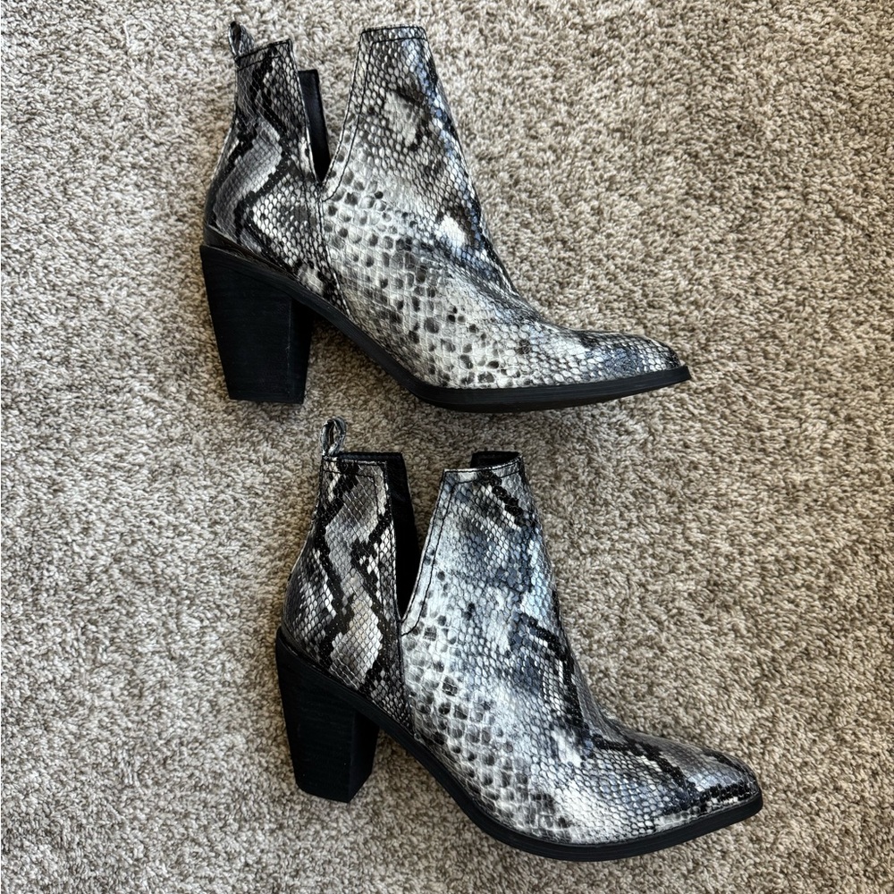 Snake print heels